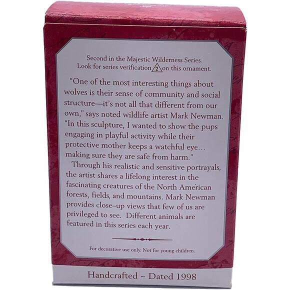 Hallmark Keepsake 1998 Timber Wolves at Play Majestic Wilderness Ornament in Box - Picture 2 of 6